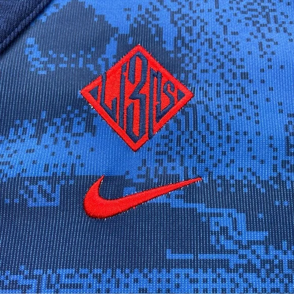 [XL] NIKE ENGLAND DRI-FIT Player Soccer Futbol Button-Up Cardigan Sweater Blue
